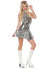 Women's Sexy 70s Silver Mirror Ball  Halter Neck Costume Dress - Main Image