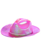 Image of Shiny Iridescent Pink Cowgirl Costume Hat