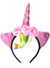 Image of Metallic Pink Unicorn Horn Headband with Rainbow Fringe - Main View
