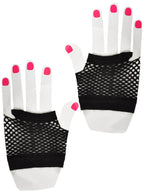Image of Short Black 1980s Fishnet Costume Gloves
