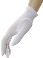 Image of Short Matte White Wrist Length Costume Gloves