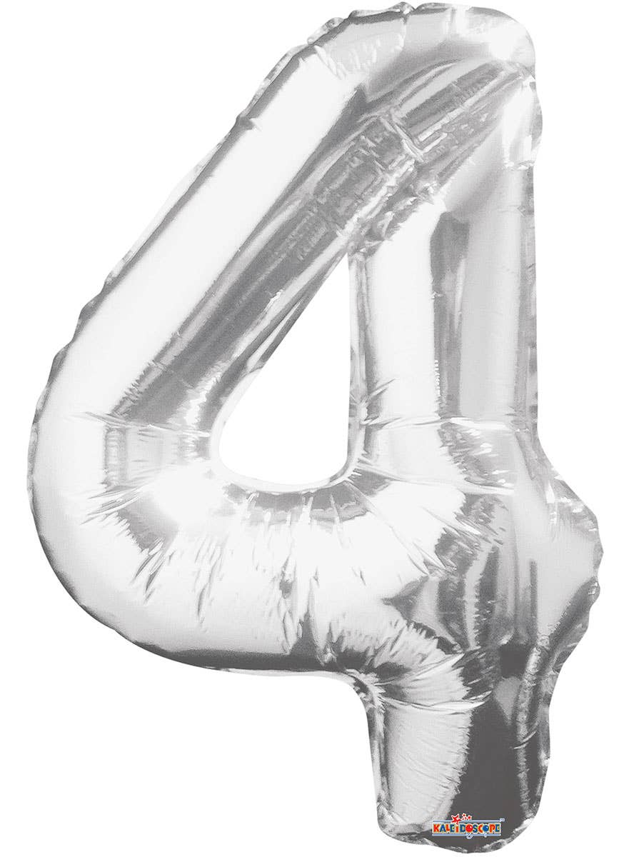 Image of Silver 87cm Number 4 Party Balloon