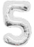 Image of Silver 87cm Number 5 Party Balloon