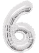 Image of Silver 87cm Number 6 Party Balloon