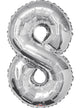 Image of Silver 87cm Number 8 Party Balloon