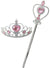 Image of Jewelled Pink and Silver Wand and Tiara Set