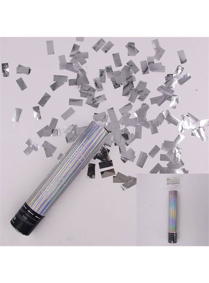 Image of Metallic Silver Confetti Party Popper