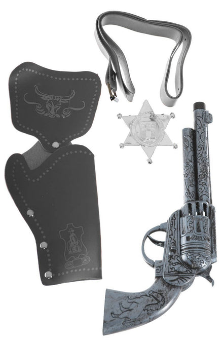 Wild West Silver Cowboy Gun Costume Accessory Kit - Main Image