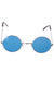 Round Blue Lens John Lennon Hippie Glasses with Silver Frame