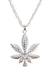 Silver Hippie Weed Leaf Costume Necklace - Main Image