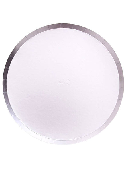 Image of Silver Matte 12 Pack 23cm Round Paper Plates