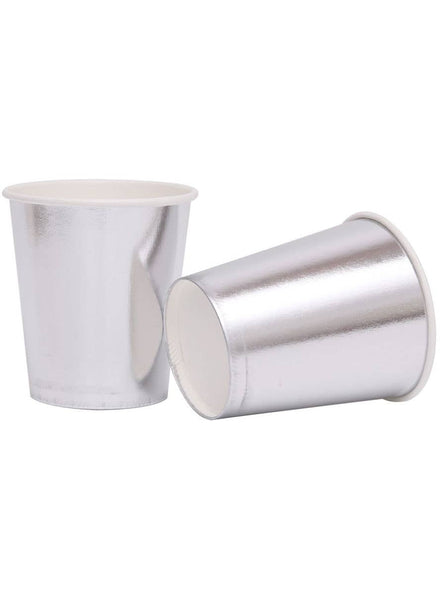 Image of Metallic Silver 12 Pack Paper Cups