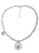 Image of Chunky Silver Halloween Costume Necklace with Spider Pendants