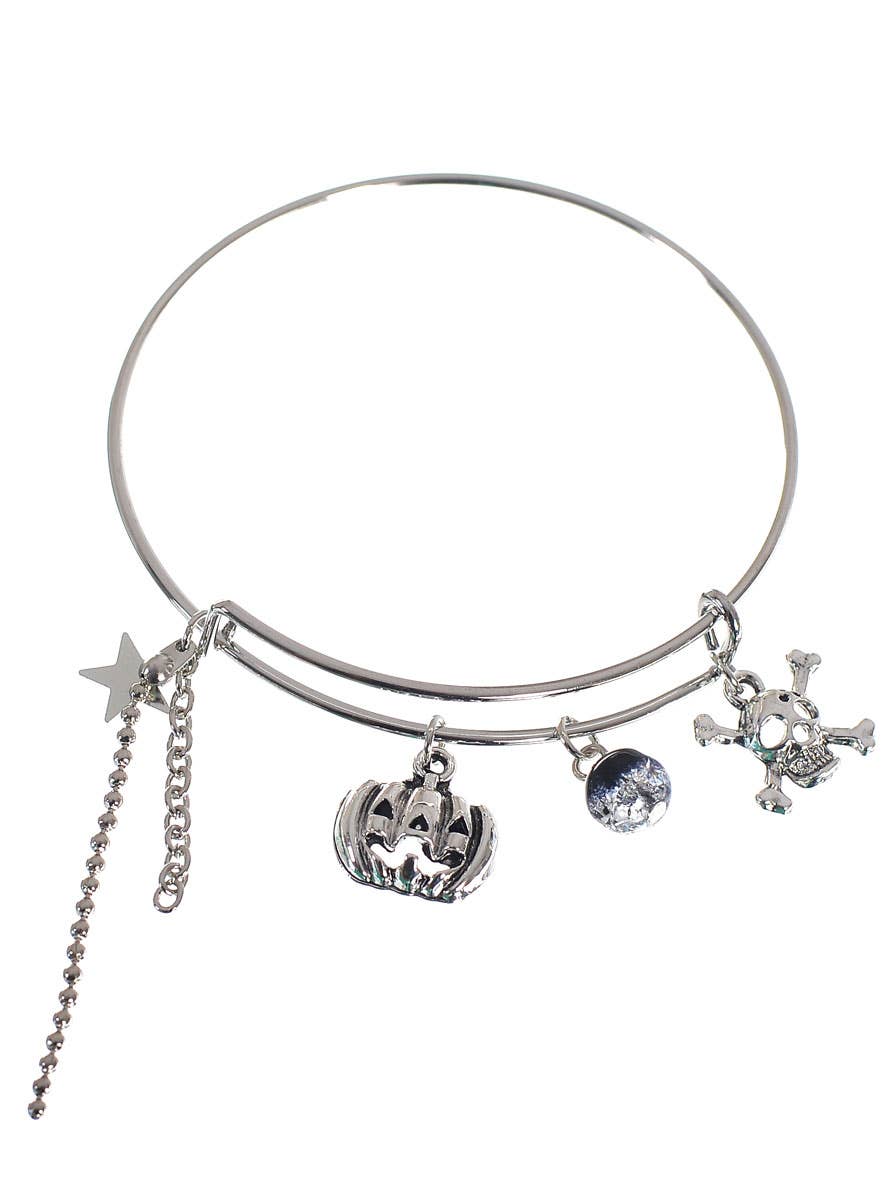 Image of Pumpkin and Skull Halloween Costume Bangle Bracelet