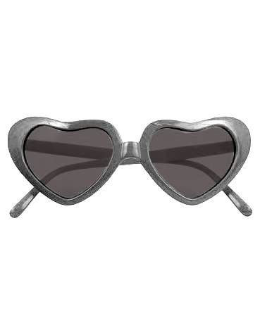 XLarge Silver Heart Shaped Sunglasses