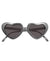 XLarge Silver Heart Shaped Sunglasses