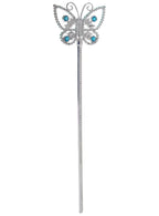 Image of Whimsical Blue and Silver Plastic Butterfly Costume Wand