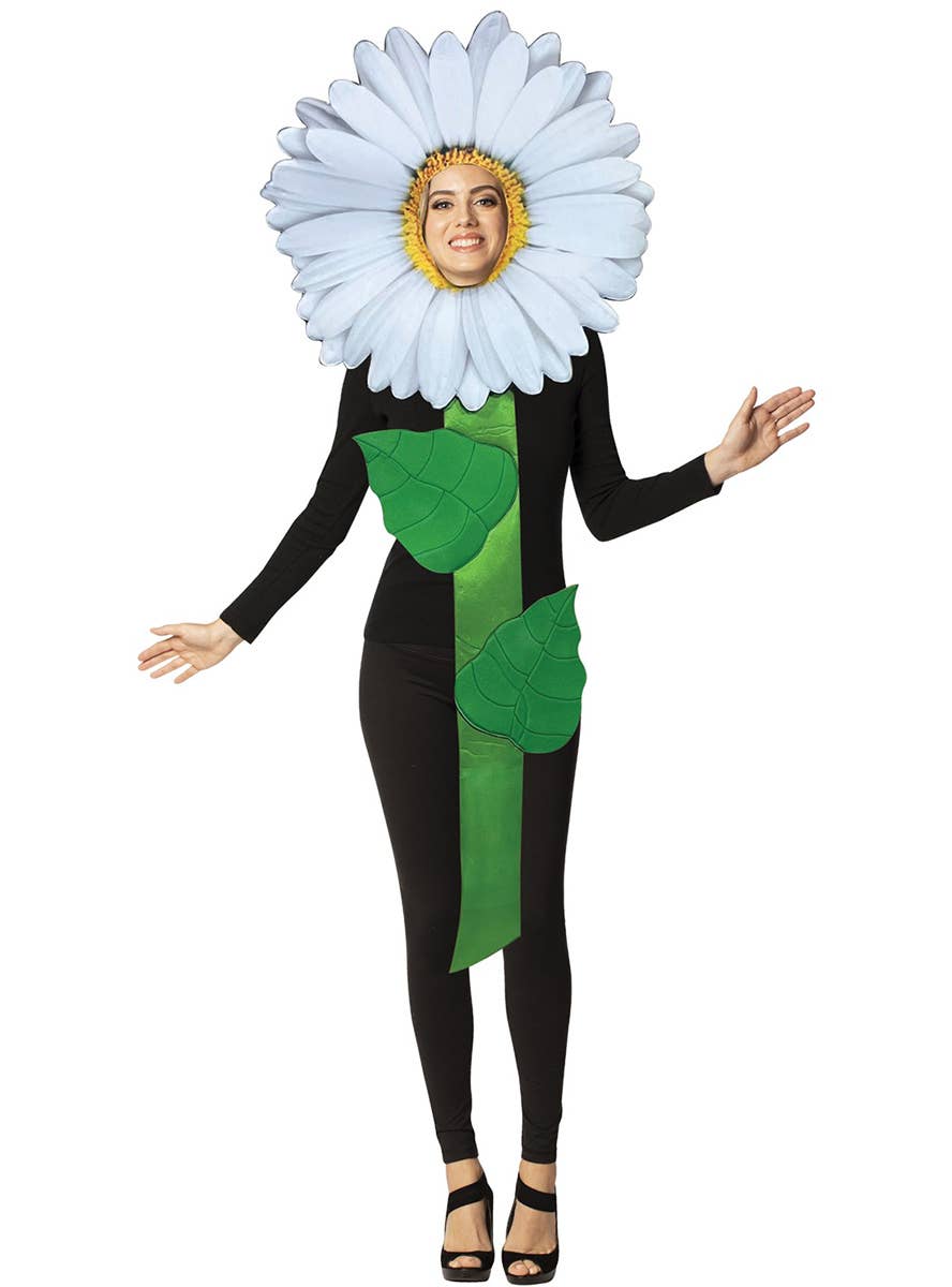 Image of Single White Daisy Flower Adult's Costume - Main Image