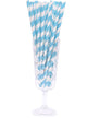 Image of Sky Blue and White Stripe 50 Pack Paper Straws