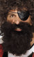 Men's Dark Brown Curly Pirate Beard And Moustache Set Costume Accessory