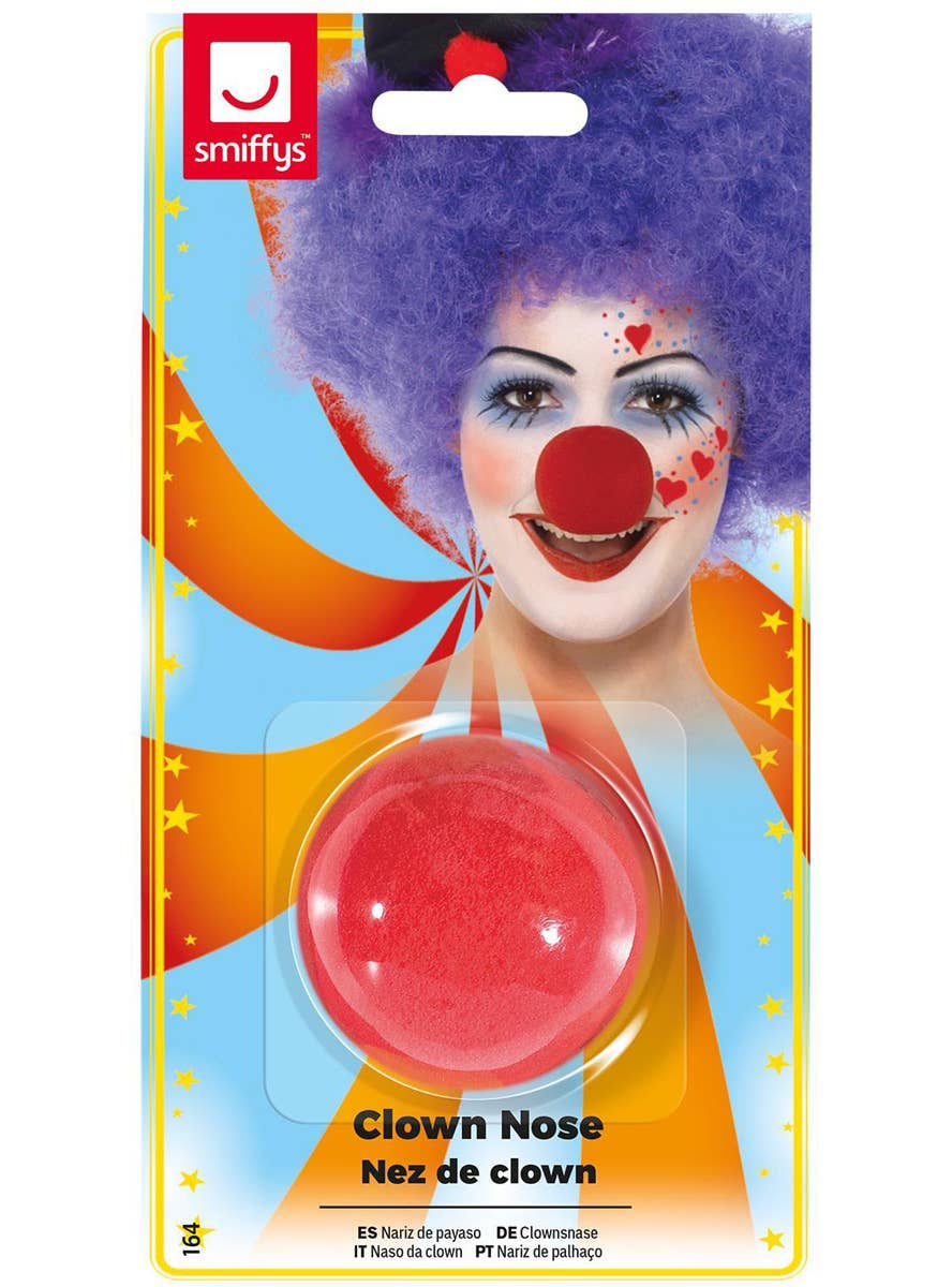 Red Slip on Sponge Clown Nose Pack Image