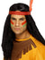 American Indian Men's Long Black Costume Wig with Red Headband and Feather
