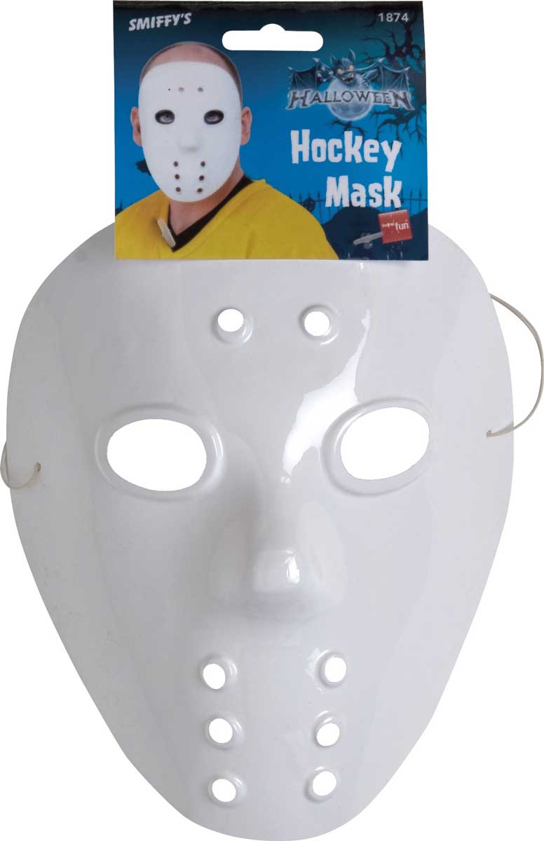 Plastic White Hockey Mask Costume Accessory Packaging Image