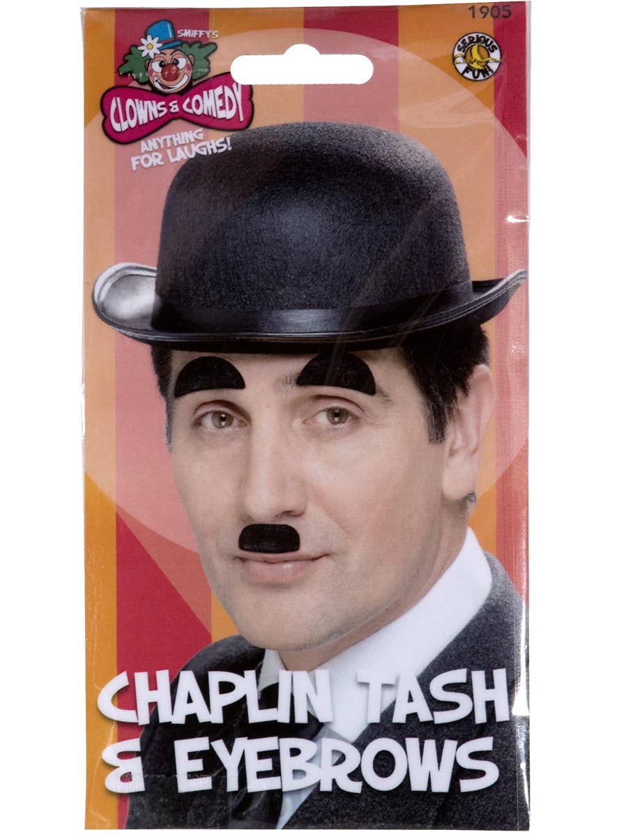 Charlie Chaplin Eyebrows and Moustache Facial Hair Set Alternate Image