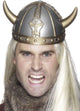 Viking Warrior Silver and Gold Horned Costume Helmet