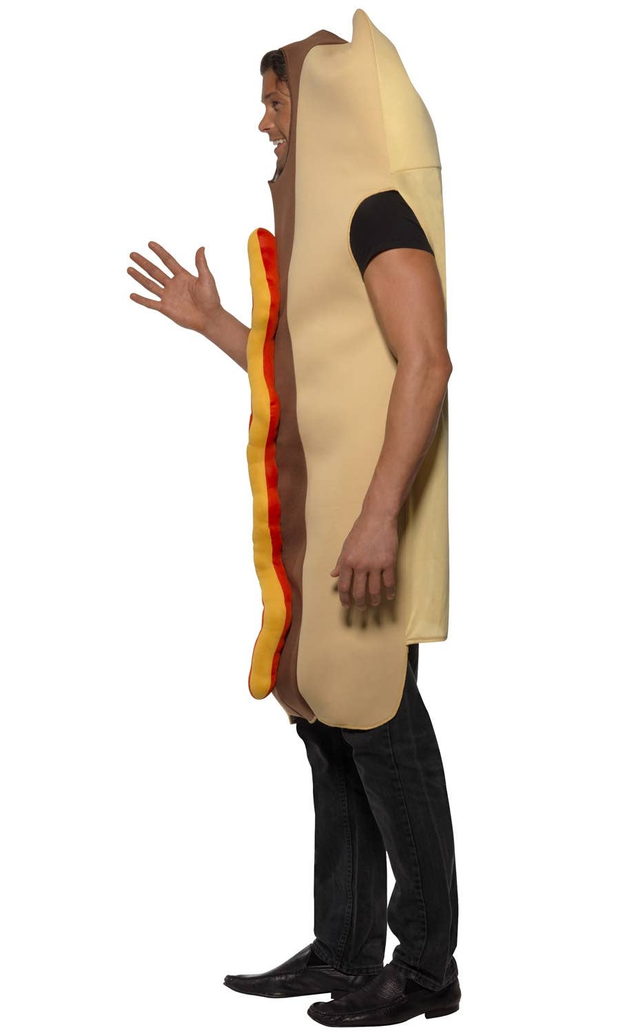 Giant Human Hot Dog Adult's Funny Costume Side View