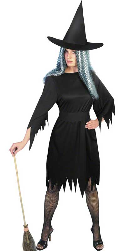 Women's Black Witch Dress Hat and Belt Budget Halloween Costume Alt Image