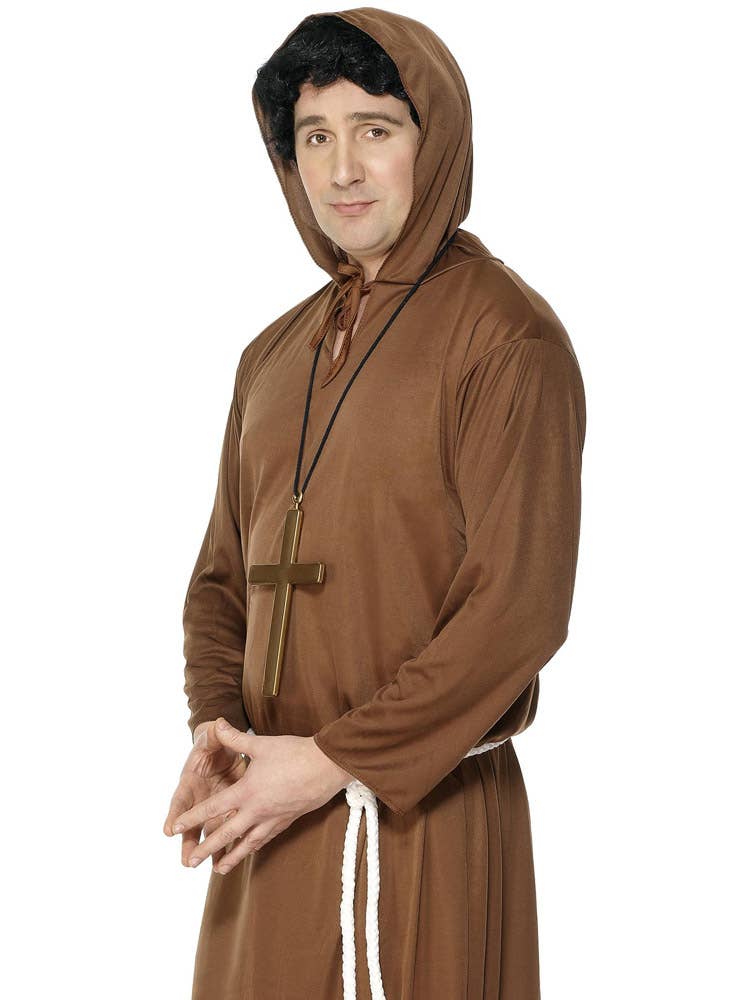 Brown Monk Costume Robe for Men - Alternative Image