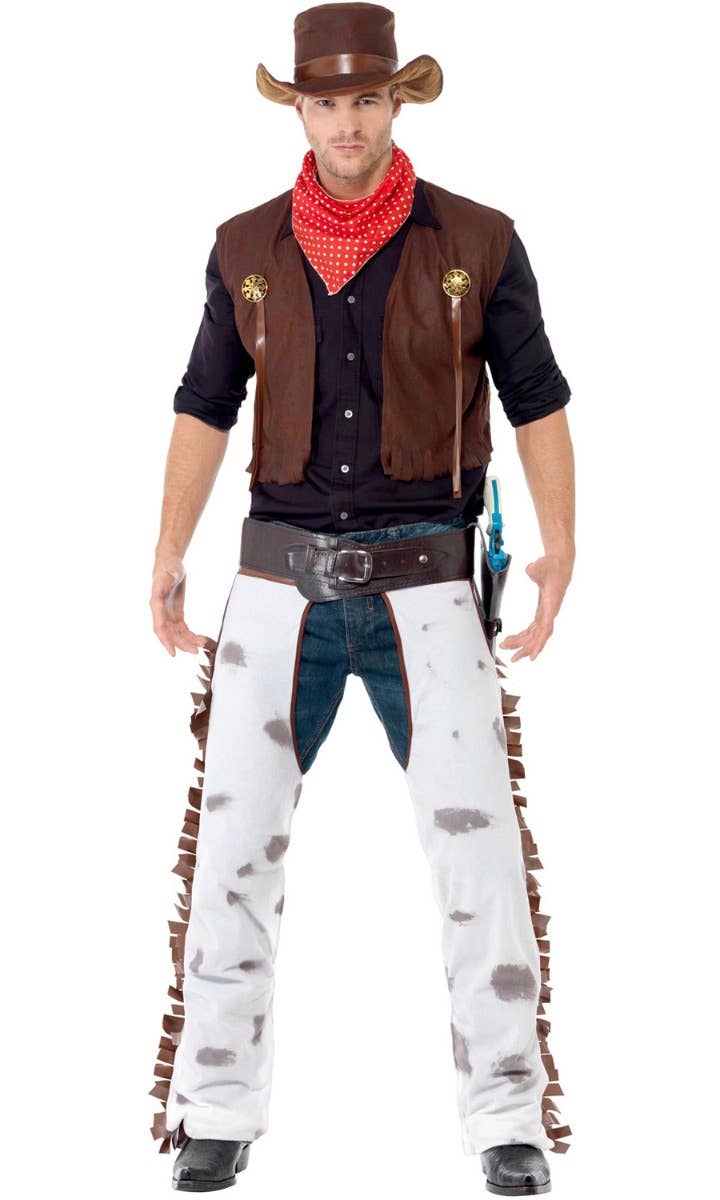 Men's Texan Rodeo Wild West Cowboy Fancy Dress Costume Main Image