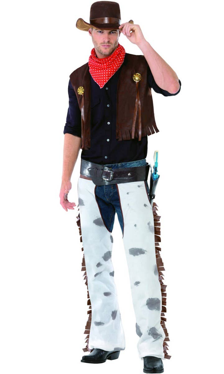 Men's Texan Rodeo Wild West Cowboy Fancy Dress Costume Alternate View Image