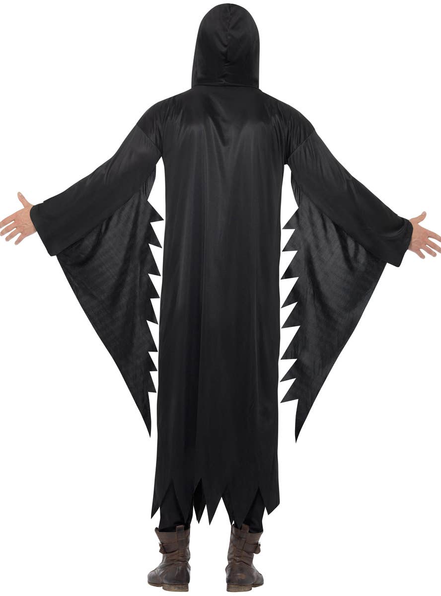 Men's Black Grim Reaper Robe Halloween Costume Back Image 