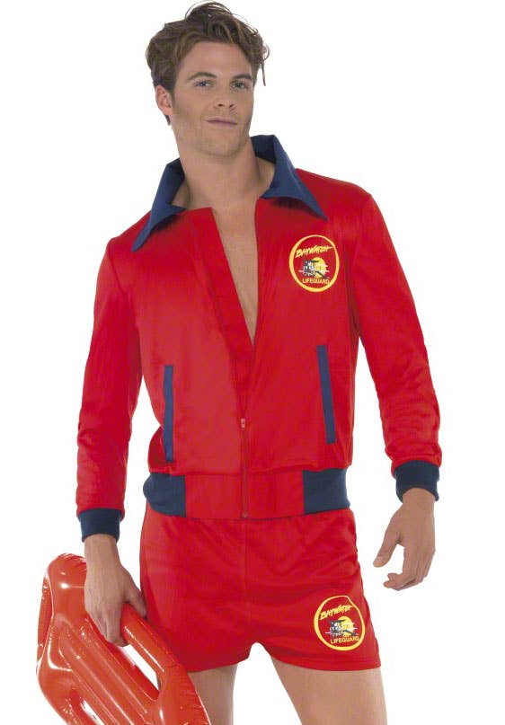 Deluxe Baywatch Men's Lifeguard Costume Close Up View