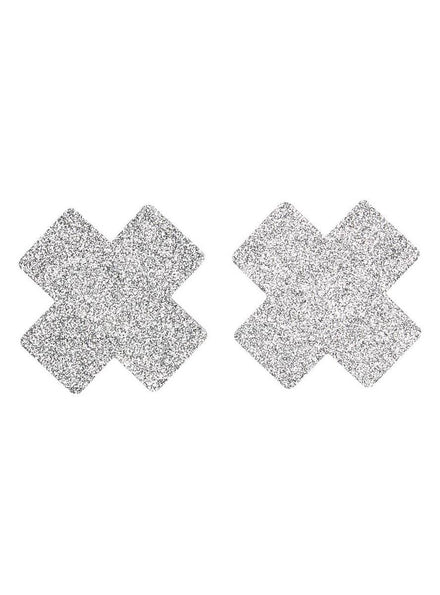 Silver Glitter Cross Modesty Chest Pasties