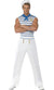 Men's Sexy Blue and White French Sailor Costume - Front Image