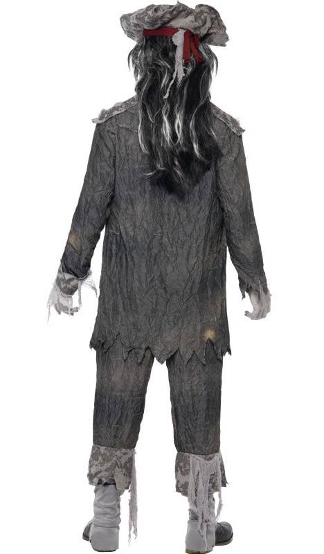 Raggedy Grey Men's Pirate Ghoul Halloween Costume - Back View