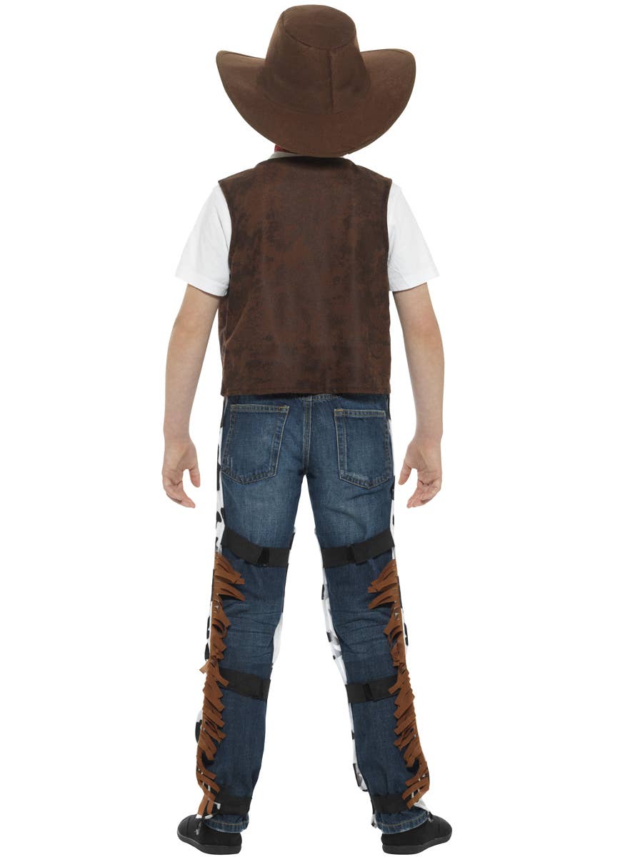 Texas Cowboy Boys Wild West Fancy Dress Costume Back Image