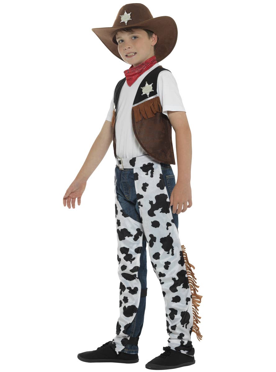 Texas Cowboy Boys Wild West Fancy Dress Costume SideImage