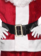Santa Claus Black Leather Look Belt Costume Accessory