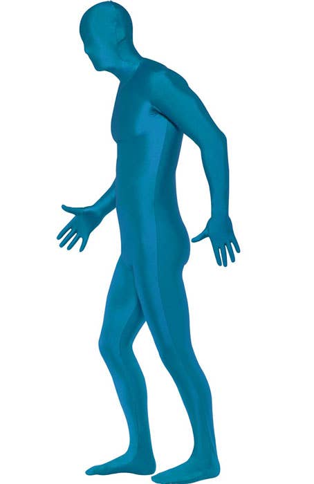 Men's Blue Second Skin Fancy Dress Costume Side