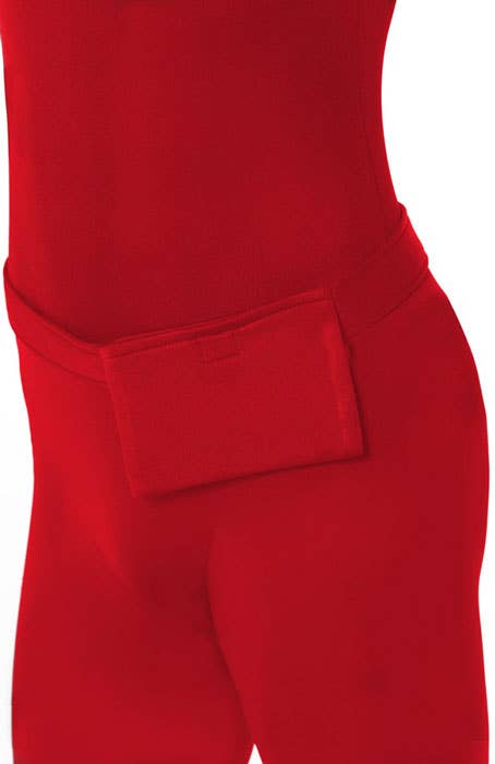 Men's Red Skin Suit Fancy Dress Costume Close
