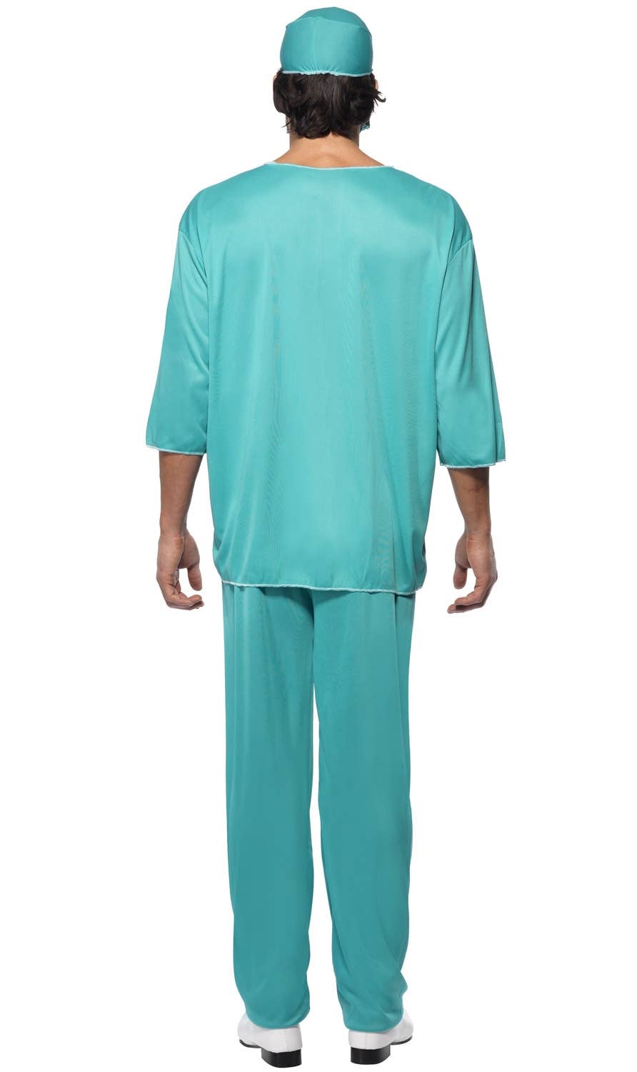 Adult's Surgeon Scrubs Fancy Dress Doctor Costume - Back View