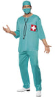 Adult's Surgeon Scrubs Fancy Dress Doctor Costume - Front View