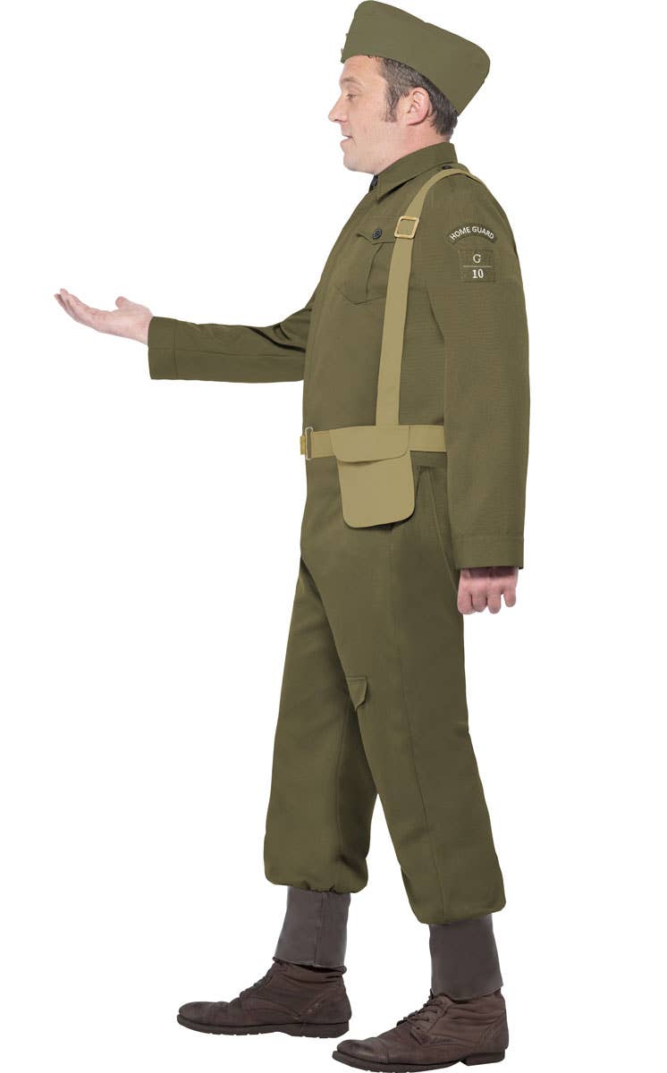 Mens 1940s Privarte Fancy Dress Costume Military Uniform - Side View