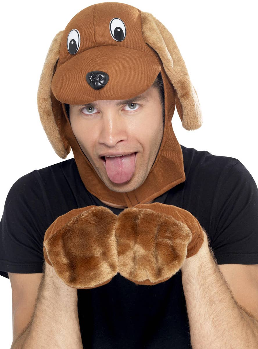 Brown Dog Headpiece and Gloves Accessory Set - Main Image
