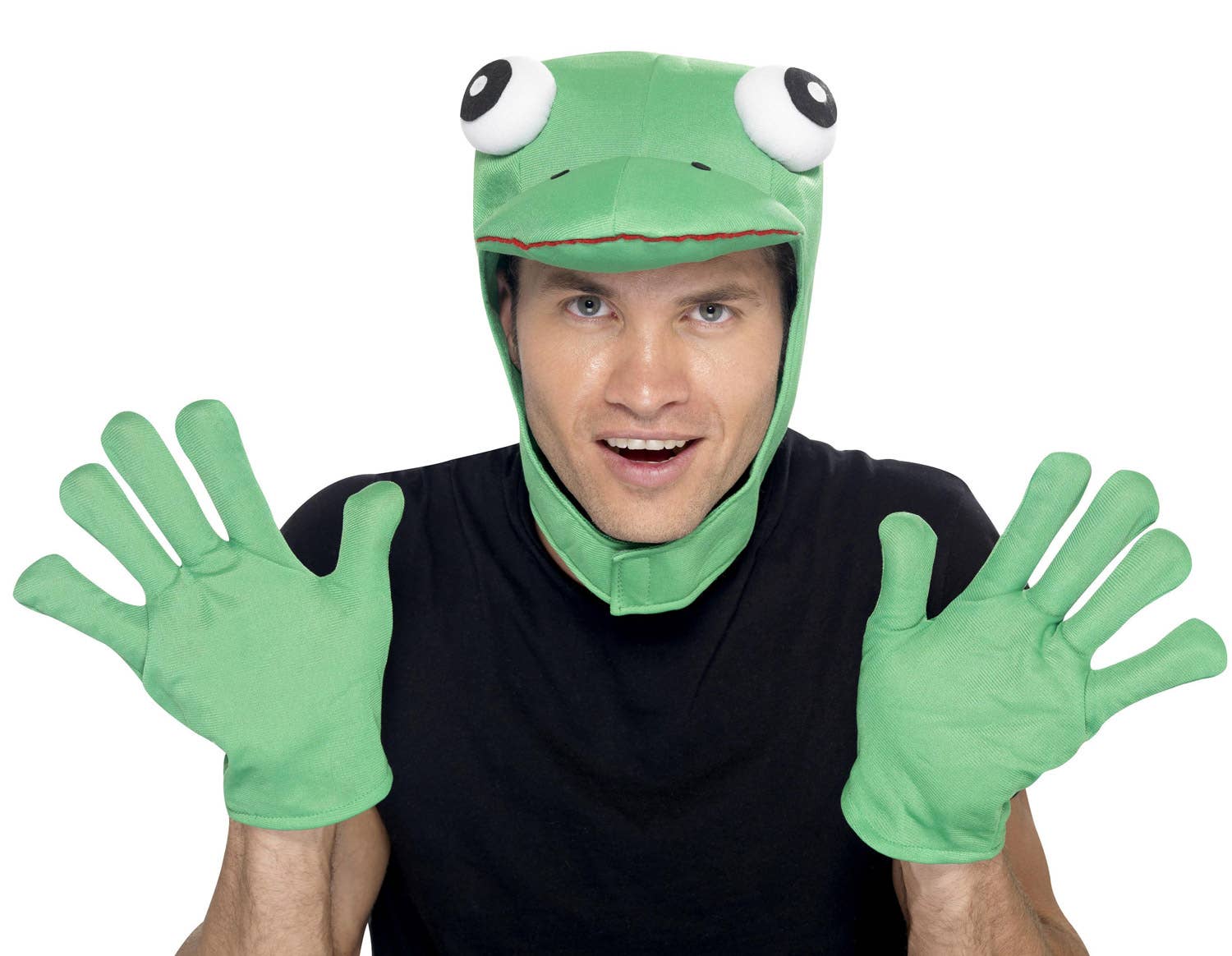 Men's Green Fairytale Frog Adult's Costume Accessory Kit Close Up Image