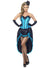 Women's Blue Burlesque Dancer Costume Front Image